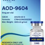 Coastal Peptides AOD-9604 5mg high purity research peptide vial