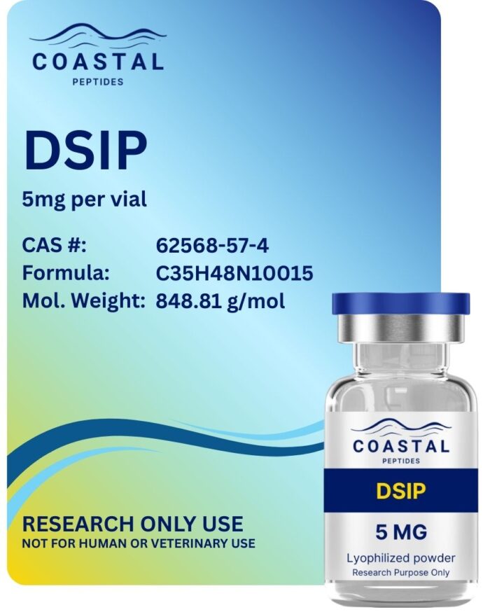Coastal Peptides DSIP 5mg sleep peptide research vial