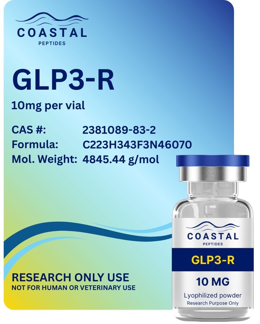 Coastal Peptides Retatrutide GLP-3 10mg research peptide
