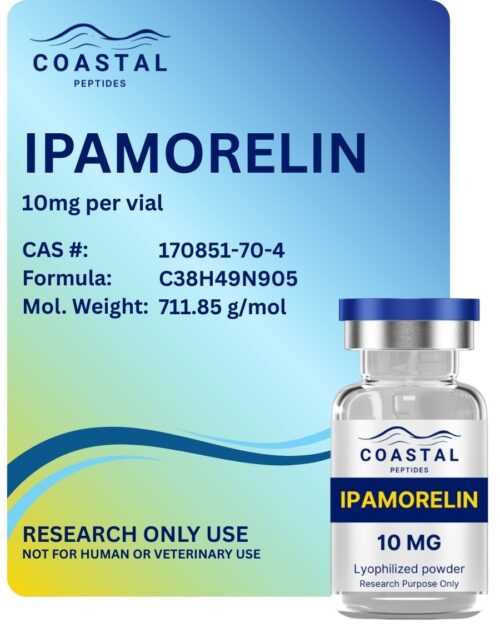 Coastal Peptides Ipamorelin 10mg growth hormone secretagogue research peptide
