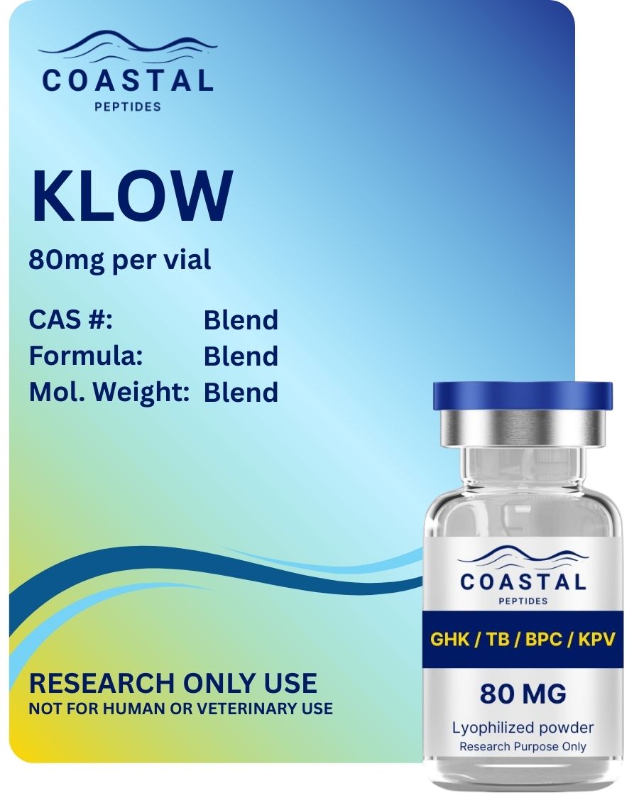 Coastal Peptides KLOW 80mg skin & repair peptide research vial