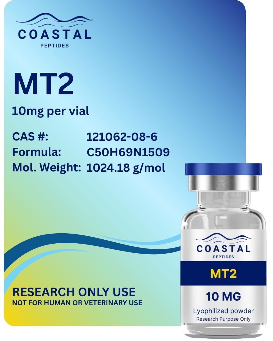 Coastal Peptides Melanotan 2 MT2 10mg tanning research peptide