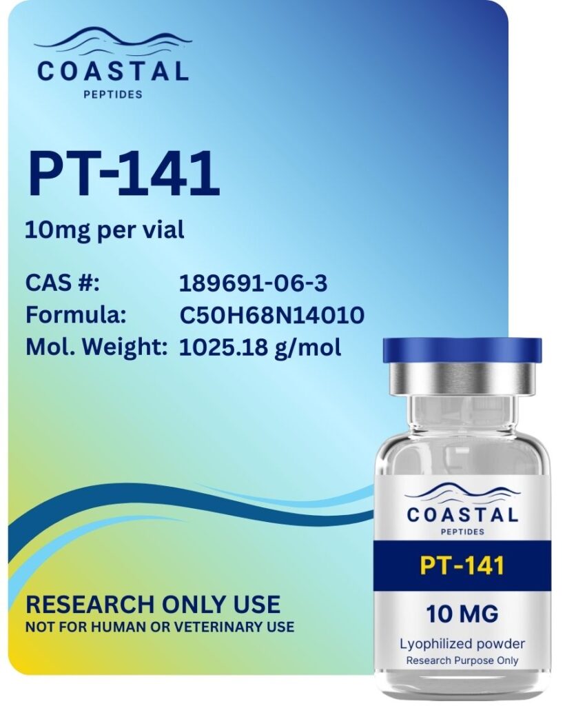 Coastal Peptides PT-141 10mg libido & wellness research peptide