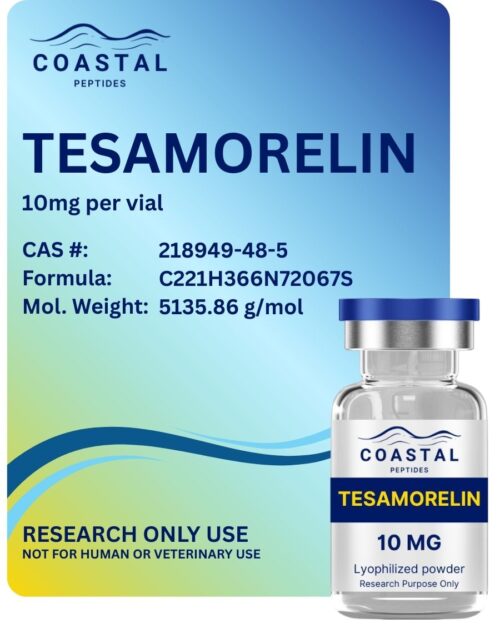 Coastal Peptides Tesamorelin 10mg growth hormone research peptide