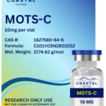 MOTS-C 10mg vial, Coastal Peptides lyophilized powder for research use only